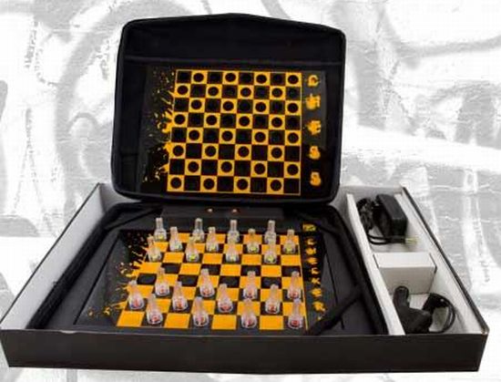 masterpiece led chess and checker set
