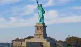 Statue of Liberty seen from the Circle Line ferry, Manhattan, New York
